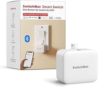 SwitchBot Smart Switch Toggle - Make Switch Intelligent, App and Timer Control, Add Hub Mini to Make it Compatible with Alexa, Google Home and IFTTT (White)