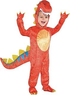 Amscan 844661-55 - Kids Dinomite Dinosaur Hooded Jumpsuit World Book Day Fancy Dress Costume Age: 4-6 Yrs