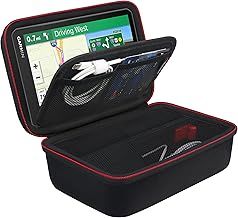 BOVKE Hard GPS Case for 6-7 Inch TomTom Truck Sat Nav GO Expert, Garmin DriveSmart 65/76/61, Garmin Camper 780/Garmin dēzl LGV700, Extra Room for Friction Mount, Black+Inside Black