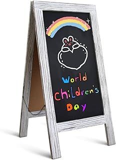 W40 x H80 CM Vintage Double-Sided Pavement Chalk Board Sign Advertising A-Framed Chalkboard Sandwich Blackboard for Wedding Party Pub Restrauant Coffee Shop Office