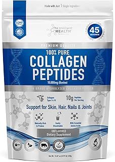 Hydrolysed Collagen Powder (Bovine) - High Protein Grass Fed Unflavoured Peptides - Collagen Supplements for Women | Gluten Free, Paleo & Keto Friendly (450G)