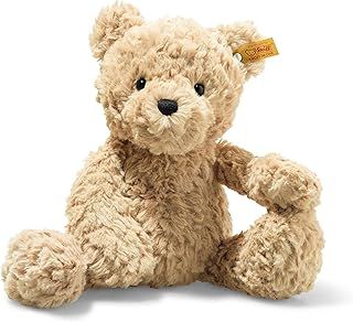 Steiff soft toy Jimmy Teddy Bear, cute cuddly toy with plastic eyes, children, boys & girls, Friends, plush animal 30 cm, light brown, 113505