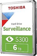 Toshiba 6TB S300 Surveillance HDD - 3.5' SATA Internal Hard Drive Supports up to 64 HD cameras at a 180TB/Year workload (HDWT860UZSVA)