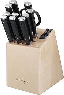 KitchenAid, Forged Knife Set 11 piece, Knife Block and Sharpener, Japanese Steel, 10 Knives, Shears, Block & Sharpener Set