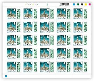 25 x 2nd Class Stamps Royal Mail Christmas 2024 Sheet Barcoded