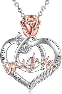 YDN-1 Daughter Necklace Sterling Silver - Birthday Gift from Mom Dad