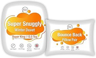 Anti-Allergy Super King Duvet 13.5 Tog with 2 Deluxe Pillows – Luxurious Warm Winter Duvet – Soft & Breathable Corvin Quilt