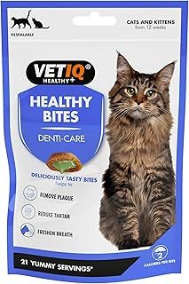 VETIQ Healthy Bites Denti-Care Treats For Cats & Kittens 12+ Weeks, High in Protein, Helps to Reduce & Prevent Plaque & Tartar & Freshens Breath, 65 g (Pack of 8)