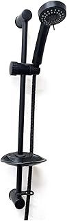 Noir Black Shower Slide Rail Kit | Adjustable Riser Rail | Shower Head & Hose Pipe Bracket | Matt Black