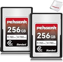 Pergear Standard Series 256GB CFexpress Type A Memory Card, Up to 780MB/s Read Speed and 780MB/s Write Speed for 4K 120P, 8K 30P Recording(2-Pack), Compatible for Sony Alpha and FX Cameras