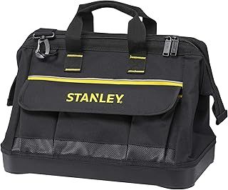 STANLEY 600 Denier Open Mouth Tote Tool Bag, Multi-Pocket Storage Organiser for Tools and Small Parts, 16 Inch, 1-96-183