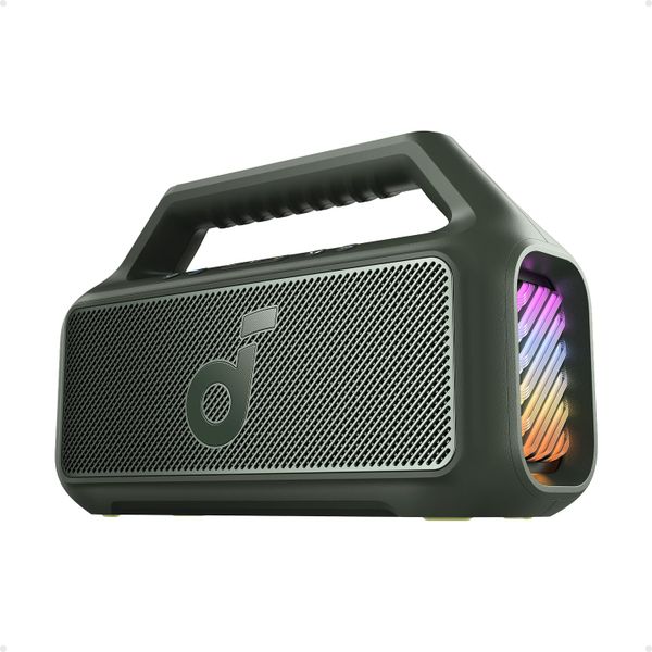 SoundCore by Anker, Boom 2 Outdoor Speakers, 80W, Subwoofer, BassUp 2.0, 24-Hour Battery, IPX7 Waterproof & Floats, LED Light, USB-C, EQ, BT 5.3