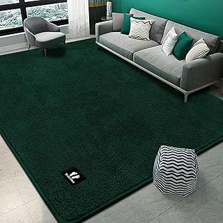 Modern Area Rugs - 120x160 Shaggy Green Rug, Non-slip Washable for Living Room, Bedroom, Home Luxury Decoration