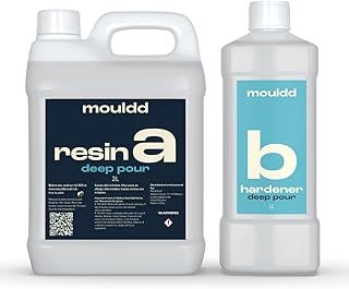 3L Deep Pour Epoxy Resin Kit 2:1 - Crystal Clear Resin & Hardener for DIY Arts and Crafts - For Making Tables, Flower Preservation, Pyramids and Large Pours - Food Safe, Heat & UV Resistant