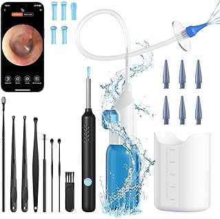 Ear Wax Removal Tool with Ear Camera, Water Powered Ear Cleaner Tool for Adult Kids Home Use, 10 Replaceable Tips, 3.6mm Visual Ear Scope, Perfect Ear Cleaning Kit