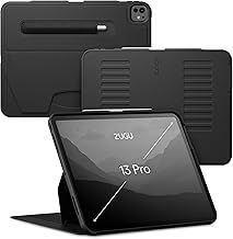 ZUGU iPad Pro 13 Inch Case (M4) 2024 - Ultra Slim Protective Cover - Wireless Apple Pencil Charging - Convenient 10-angle Magnetic Stand & Auto Sleep/Wake [ Black ]
