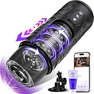 Male Sex Toys for Men Masturbator, One-Click Boost Pressurized Thrusting, Rotating & Stroking Stimulation Penis with Soft Sleeve Male Sex Toy, Mens Stroker Vibrator Adult Toys