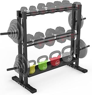 PROIRON Heavy Duty All-In-One Weight Rack, Dumbbell Rack for Dumbbells Kettlebells Home Gym Storage, Multi-layer Weights Stand Holder (Rack Only)