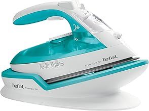 Tefal Freemove Air, Cordless Steam Iron,190 g/min Steam Boost, 25 g/min Continuous Steam, 250 ml Water Tank, 2400W Power, Non-Stick Ceramic Soleplate, Auto Shut Off, Anti-drip Feature, Blue, FV6520G0