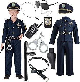JOYIN Toy Deluxe Police Costume and Role Play Set for Kids Halloween Role Play (Medium)
