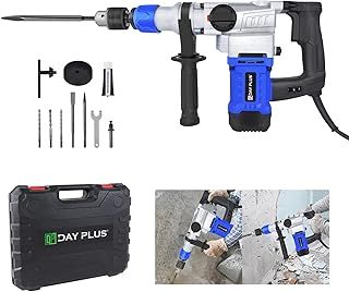 Hammer Drill 1080W Electric Concrete Breaker Demolition Jack Hammer - Corded Drill Bits Set, 6J Impact Strength & 360° Rotating Handle, for Brick/Wood/Steel/Masonry