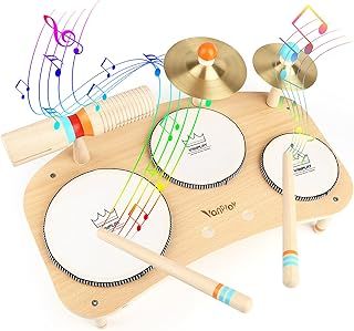 Wooden Toys Kids Drum Kit Musical Instruments For Toddlers Baby Drum Musical Toys Gifts for 3 4 5 Years Old Girls Boys