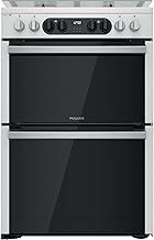 Hotpoint 60cm Dual Fuel Double Oven Cooker - Stainless Steel