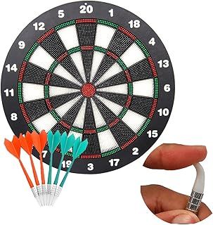 ele ELEOPTION Soft Tip Safety Darts and Dart Board - Great Games for Kids Children- Professional Dartboard Set (with 6pcs Safe Soft Tip Darts)