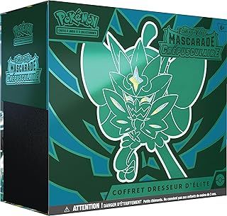Pokémon TCG: Scarlet & Purple Elite Trainer Set - Twilight Masquerade (1 Fully Illustrated Promo Card of Ogerpon Turquoise Mask, 9 Booster Packs and Premium Game Accessories)