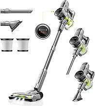 kalado Cordless Vacuum Cleaner KCV01, 26KPA 250W Hoover Cordless, 40 Mins Runtime Removable Battery, Lightweight Self-standing Stick Vacuum Cleaner with LED Display For Hardwood Floor, Carpet (Green)