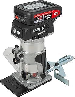 Trend 18V Cordless Trim Router Kit, 1/4 Inch Collet, 1 x 2.0Ah Battery, Compact & Lightweight Routing Set, T18 Range, T18S/R14T1