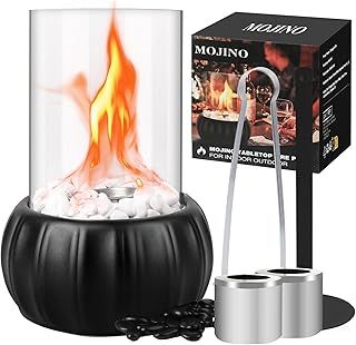 MOJINO Tabletop Fire Pit Table Top Fire Pit Indoor Outdoor, Firepit Tabletop Fireplace Indoor Pit Bowl for Home Kitchen Living Room Garden Balcony