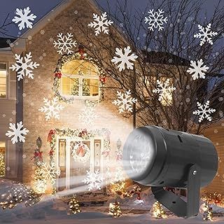 Christmas Projector Lights Jsdoin LED Christmas Decorative Lights Moving Rotating Snowstorm Landscape Lamp Spotlight Christmas Halloween Holiday Wedding Party Birthday Home Garden Decoration Lights