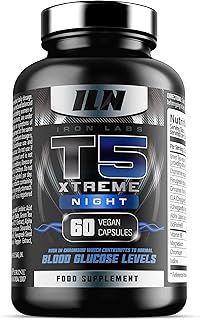 Iron Labs T5 Xtreme Night - Potent Overnight Formulation - Keto Friendly - with CLA, Green Tea, Chromium & Alpha Lipoic Acid (60 Vegan Capsules)