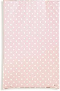 KATY Deluxe Anti Roll Baby Girls Waterproof Wedge Changing Mat with Curved Sides Pink with White Spots Design