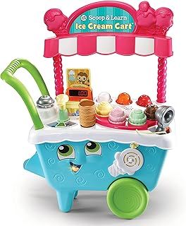 LeapFrog Scoop & Learn Ice Cream Cart, Pretend Toddler Toy for Role Play Food and Magic Ice Cream Scooper Scoop/Learn Cart Set, English Version