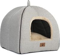 Cat Bed for Indoor Cats - Cat Cave Bed Cat House Cats Tent with Removable Washable Cushioned Pillow, Soft Kitten beds (Beige-1, Medium(15''*15''*15''))