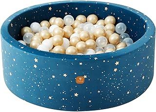 Dodozen Soft Ball Pit 90x30cm/200 ∅ 7cm Balls for Babies and Children - High Resilience Foam - Super Soft Velvet - Removable Cover - Autumn Leaves：White/Trasparent/Beige/Bronze