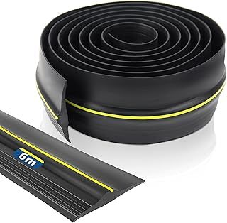 Garage Door Threshold Seal 6m Universal Garage Door Seal Rubber DIY Garage Door Seal Floor Seal Weatherproof (Black)