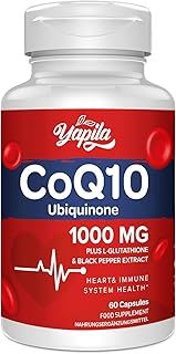 CoQ10 with L-Glutathione 1000mg Capsules - 100% Fermented Coq10 Supplement, High Absorption, Super Strength Coenzyme Q10, Antioxidant Supplements, Soy-Free, Glute-Free, Non-GMO, Vegan