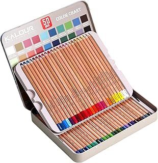 KALOUR Pro Pastel Chalk Colored Pencils,Set of 50 Colors,Color Charcoal Pencils for Drawing Sketching Coloring Shading,Art Supplies for Adults Artists