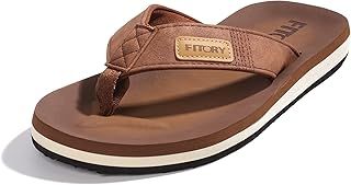 FITORY Men's Sport Flip Flops, Comfort Thong with Arch Support Shoes Summer Outdoor Sandals UK Size 5-14
