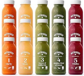Nutriseed 3 Day Juice Cleanse (15 x 250ml) - Weight Management & Detox Cleanse, Healthy Juice Diet, No Added Sugar or Preservatives, Vegan-Friendly, Dairy & Gluten-Free