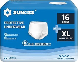 SUNKISS TrustPlus Incontinence Pants for Men and Women, Adult Pull Ups, Disposable Protective Underwear, Maximum Absorbency, Odour Control, XLarge, 16 Count