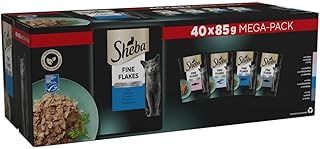 SHEBA - Adult Wet Cat Food Pouches - 40 x 85 g - Fish - Bulk Cat Food Megapack - 40 Jelly Pouches