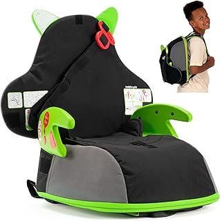 Trunki BoostApak | Kid's Travel Backpack and Portable Child Car Booster Seat | Group 2-3 | Ages 4 – 12 Years (Green)