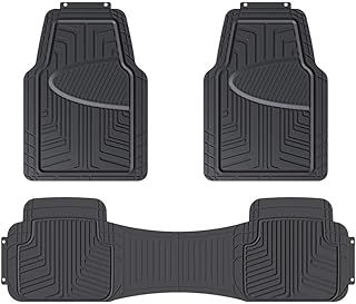 Amazon Basics 3-Piece Full Coverage Rubber Floor Mat for Cars, SUVs and Trucks, Black