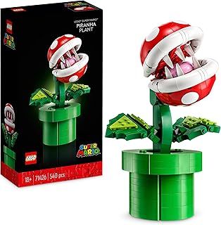 LEGO Super Mario Piranha Plant Set, Posable Character Figure With Pipe & 2 Coin Elements, Model Kit For Adults To Build, Bedroom Decoration Idea, Gift for Men, Women and Teenagers 71426