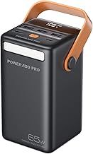 POWERΛDD PRO 50000mAh 65W Fast Charging Power Bank for Laptop with 4 Output USB C Battery Pack with LED Flashlight Compatible with iPhone 16, Samsung, Dell, Tablet, and More