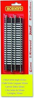 Hornby HT8300 OO Gauge Straight Track Blister Pack - Extra Track Pieces for Model Railway Sets, Model Train Track Pieces - Includes 4x R600 Straight Track - Scale 1:76, White